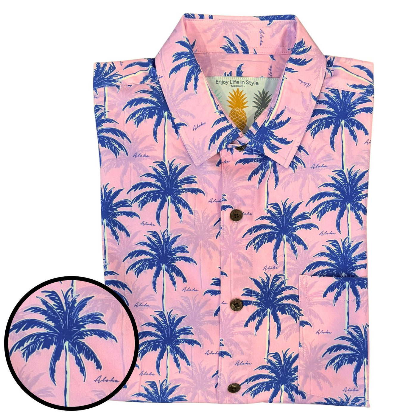 Super Stretch - Aloha Palms Hawaiian Shirt