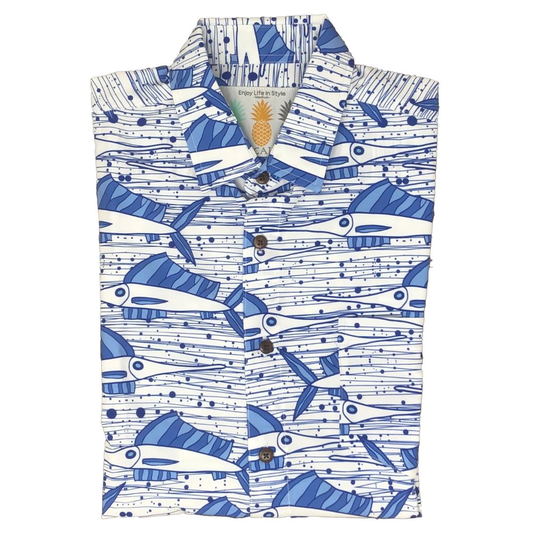 Super Stretch - Ocean Sailfish Hawaiian Shirt