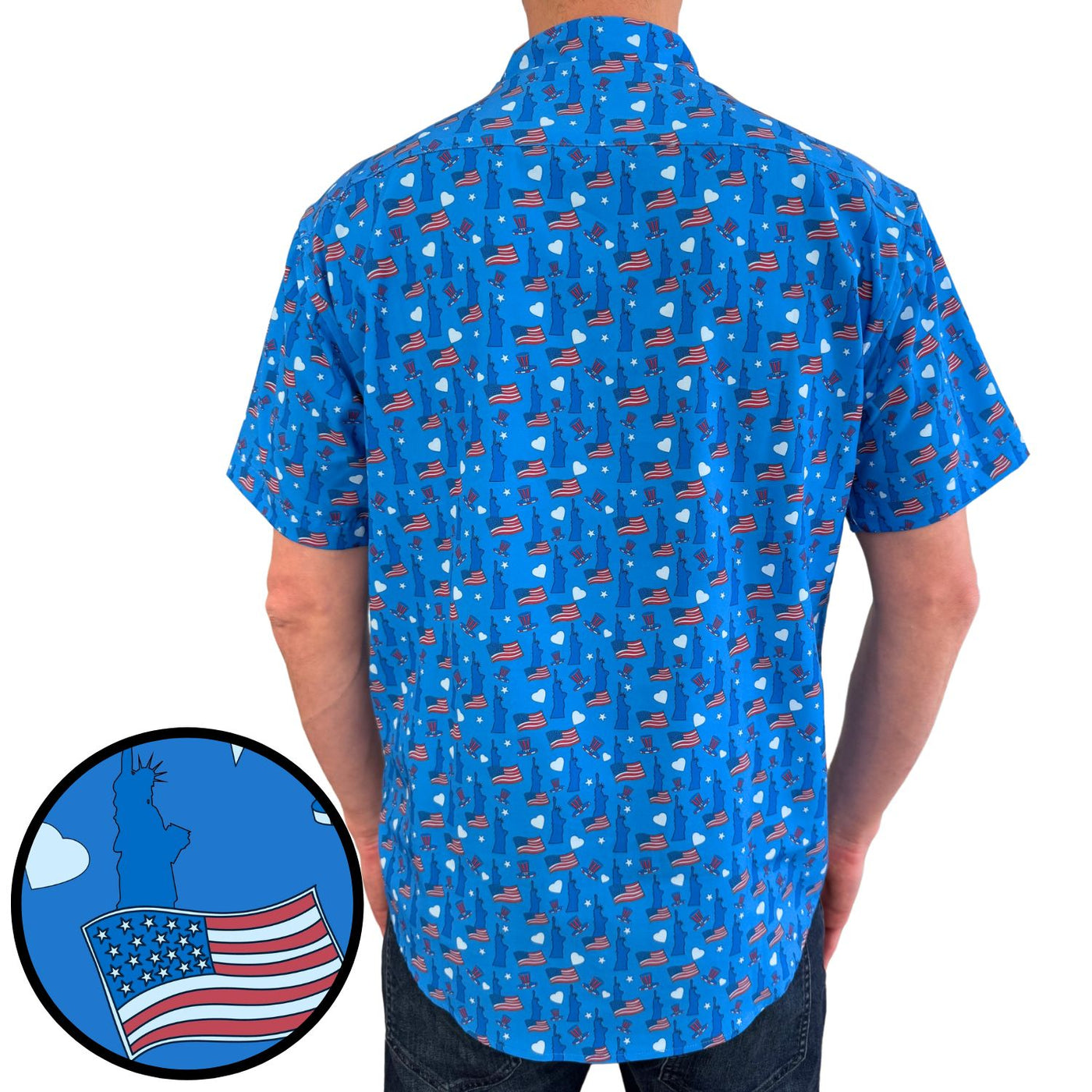 Super Stretch - Proud American Hawaiian Shirt