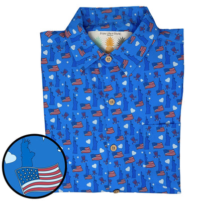 Super Stretch - Proud American Hawaiian Shirt