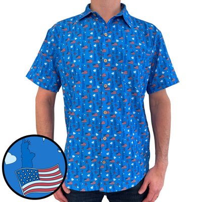 Super Stretch - Proud American Hawaiian Shirt