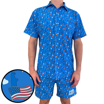 Super Stretch - Proud American Hawaiian Shirt