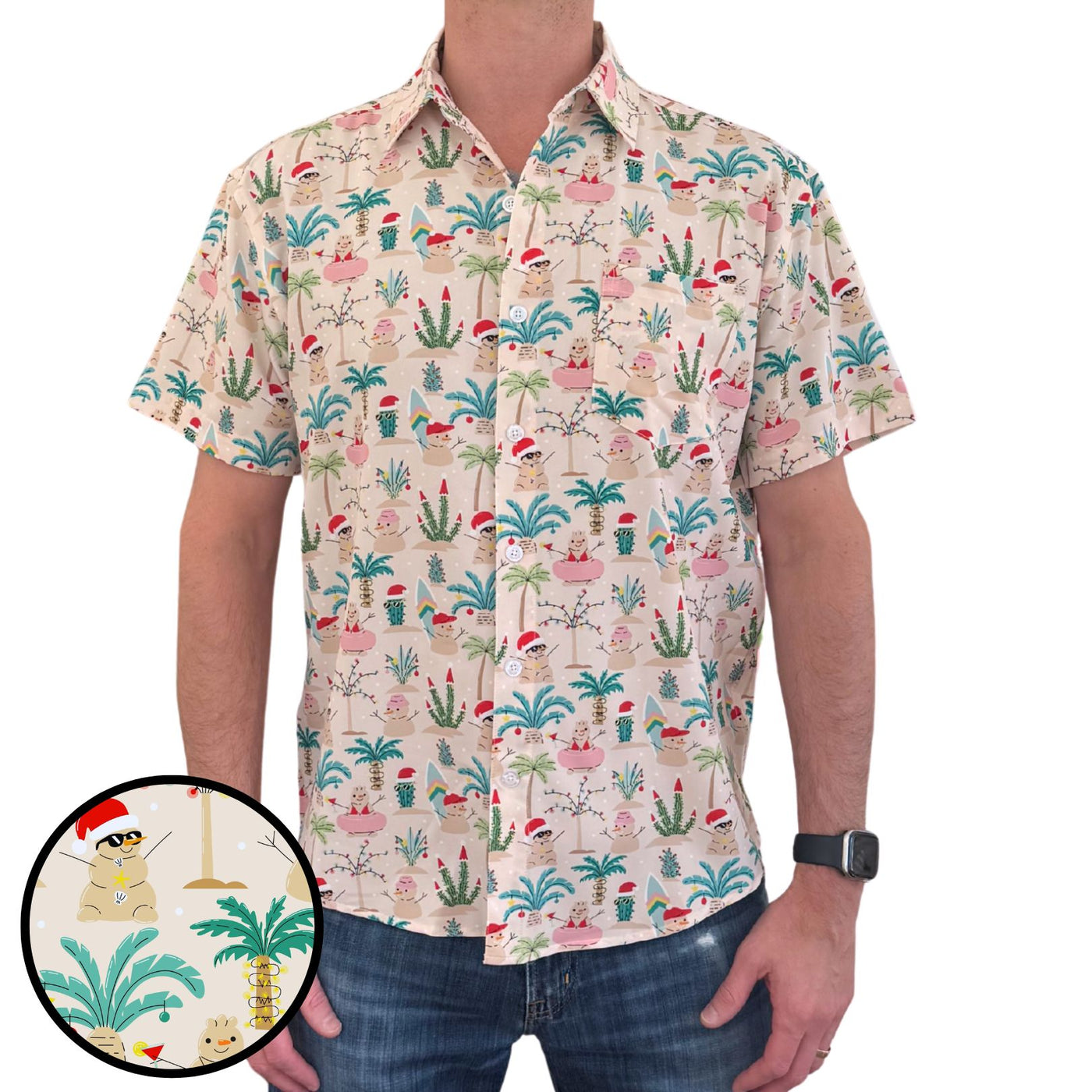 Super Stretch - Santa Clause Hawaiian Shirt