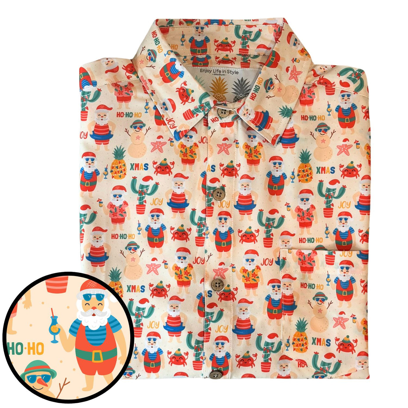 Super Stretch - Santy Clause Hawaiian Shirt