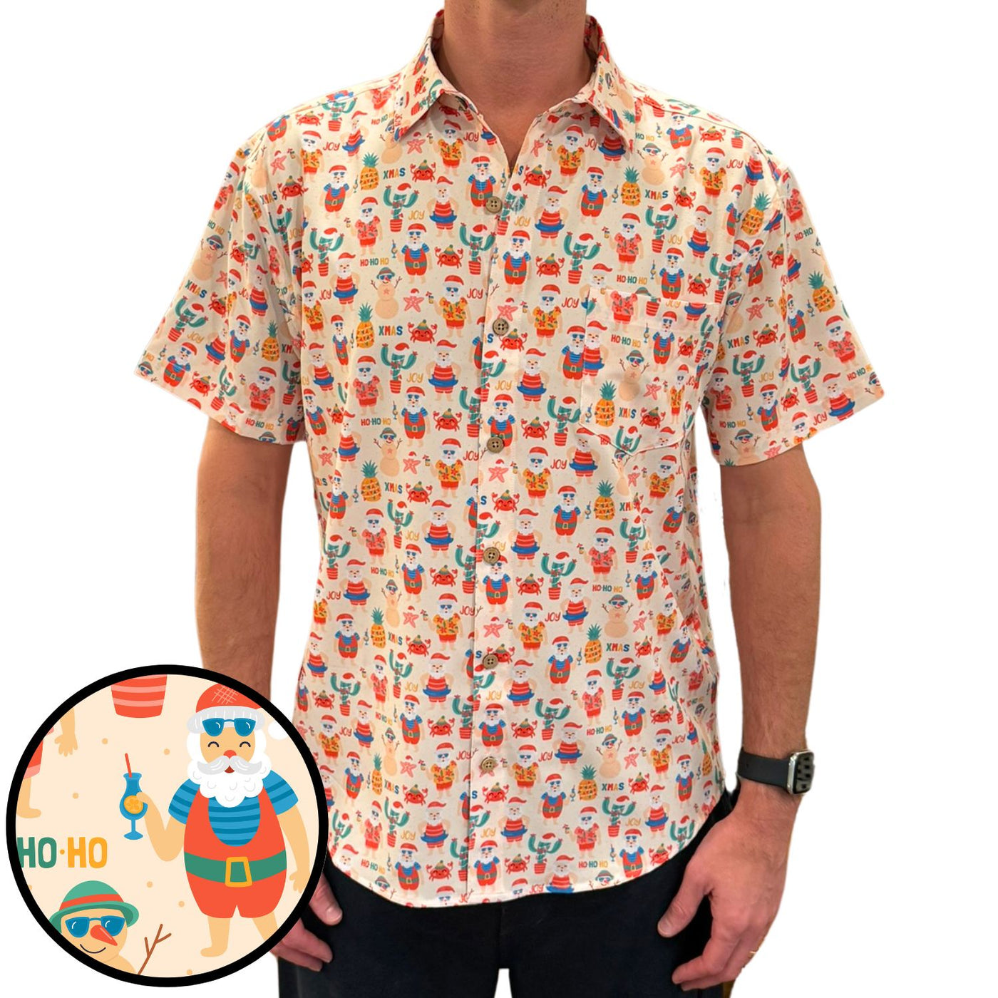 Super Stretch - Santy Clause Hawaiian Shirt