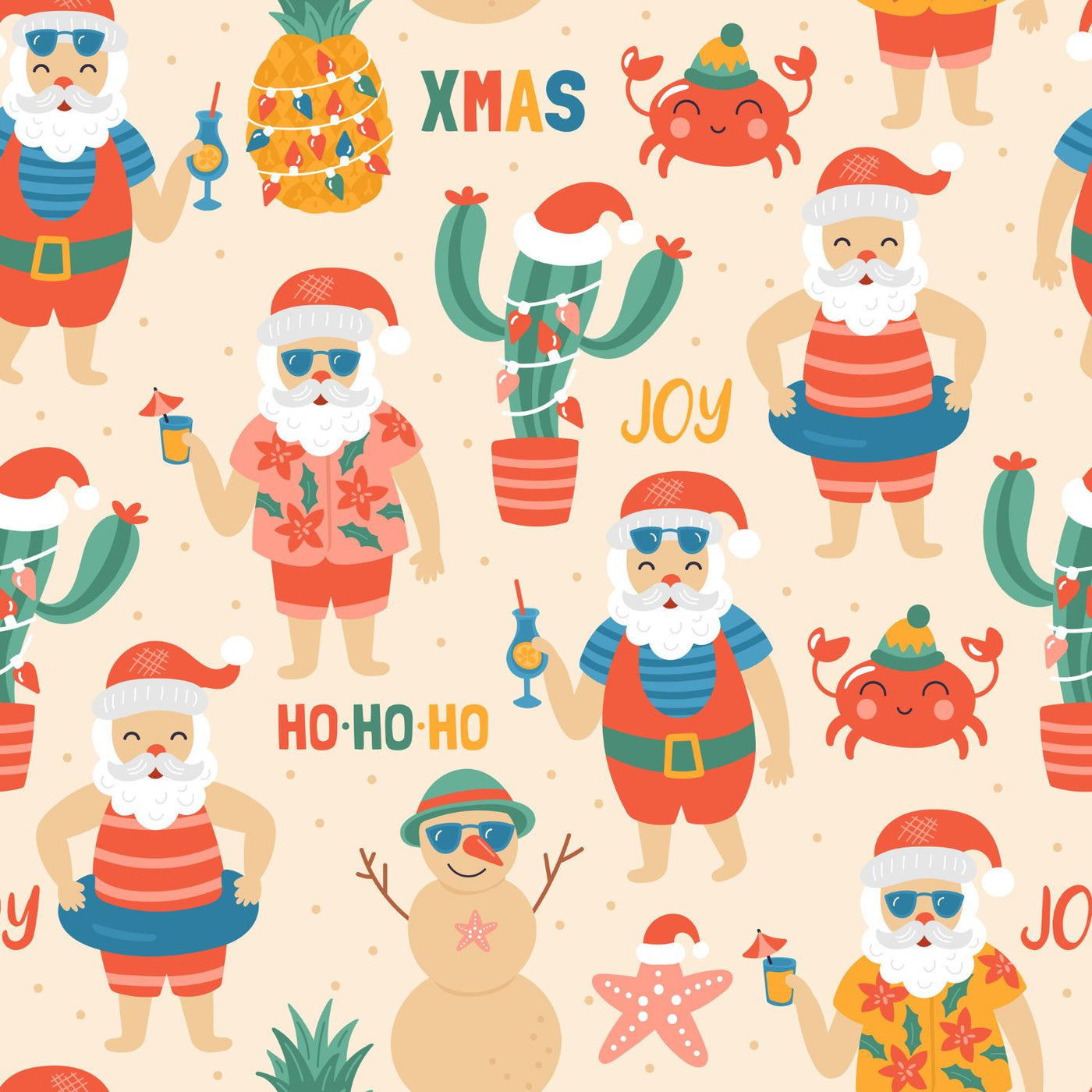 Super Stretch - Santy Clause Hawaiian Shirt