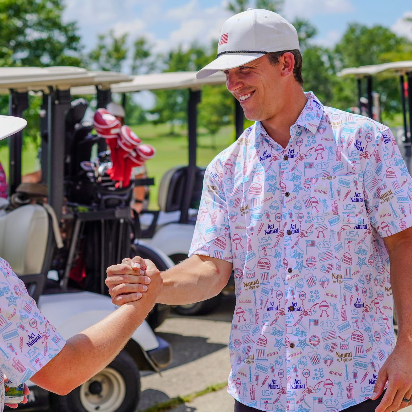 Super Stretch - Weekend BBQ Natural Light Hawaiian Shirt