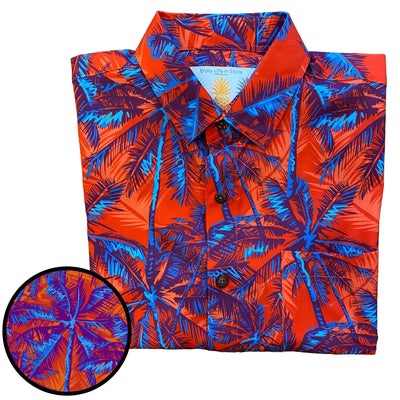 Super Stretch - Blazin Palms Hawaiian Shirt
