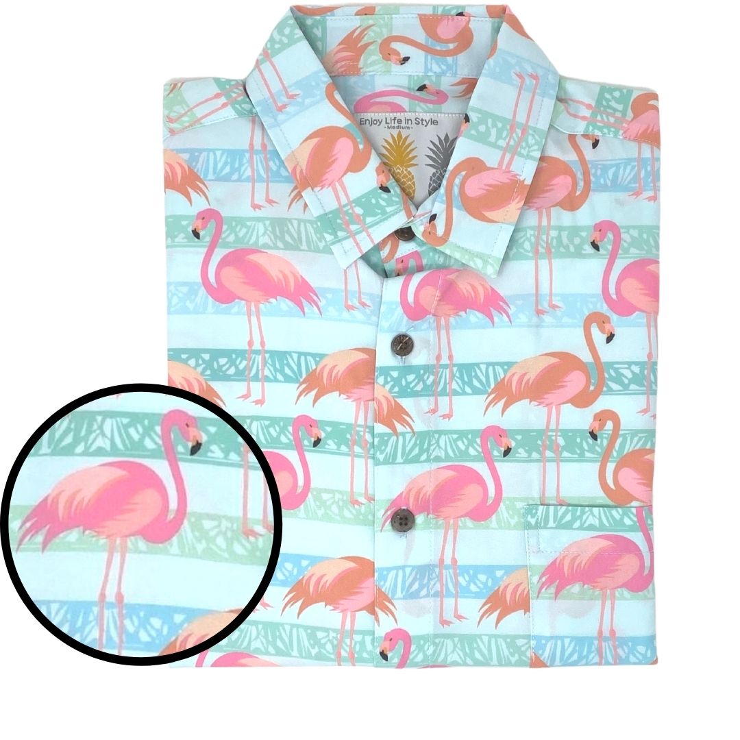 Super Stretch - Flamingo Paradise Hawaiian Shirt