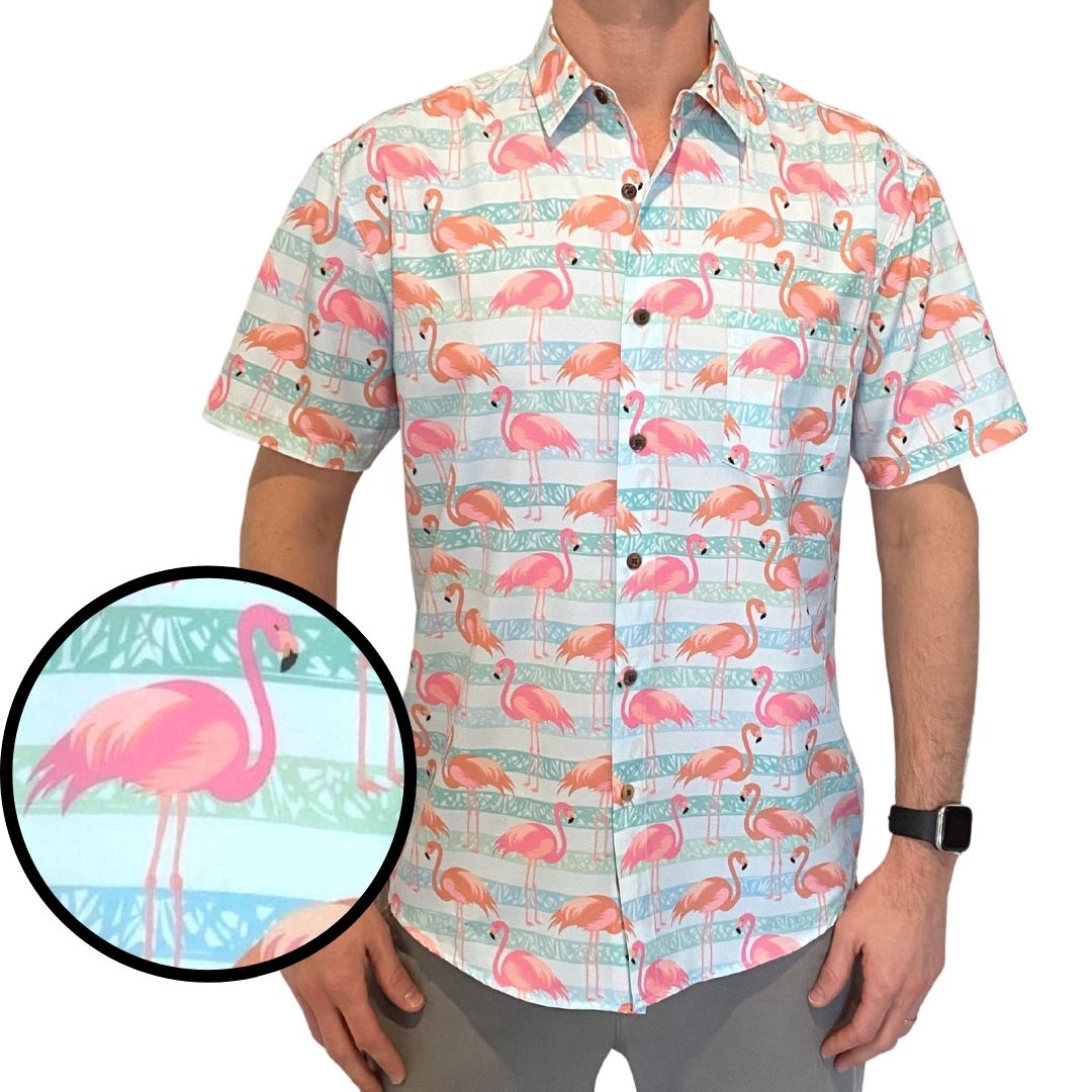 Super Stretch - Flamingo Paradise Hawaiian Shirt