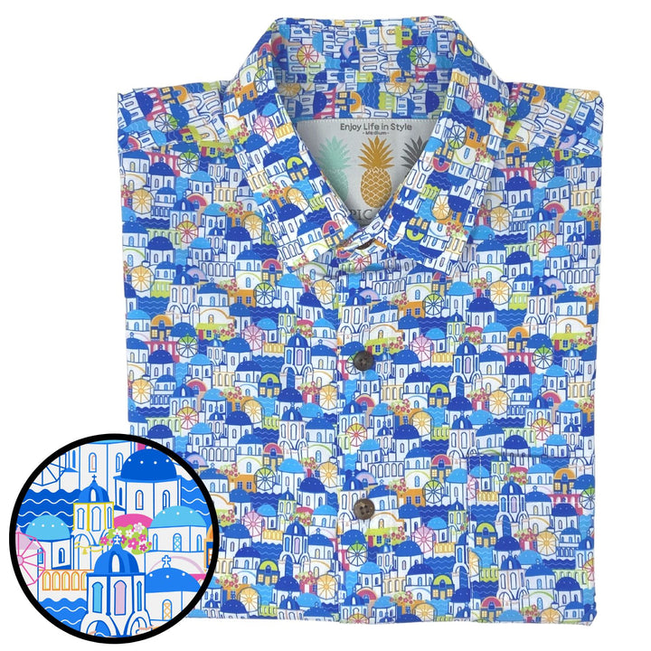 Super Stretch - Greek Paradise Hawaiian Shirt – Tropical Bros